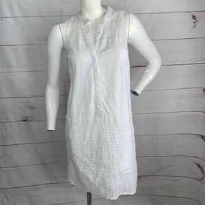 LOFT sleeveless button down white dress sz 2